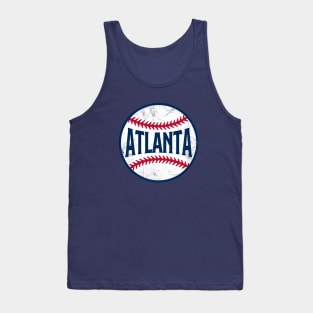 Atlanta Retro Baseball - Navy Tank Top